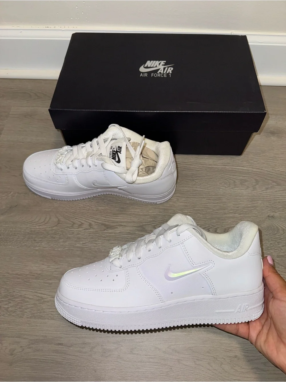 New Nike Air Force 1 '07 White Black - Just Do It Charms Sneakers